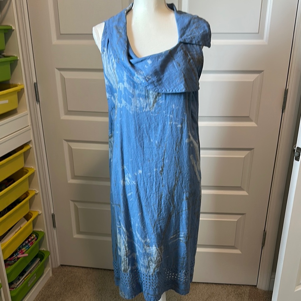 Moda International Blue Cowl Neck Sleeveless Midi Dress